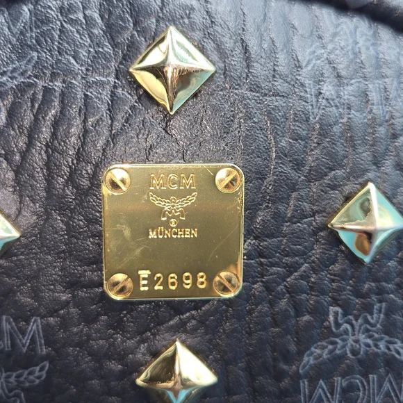 MCM Black and Gold Studded Backpack - Picture 12 of 16